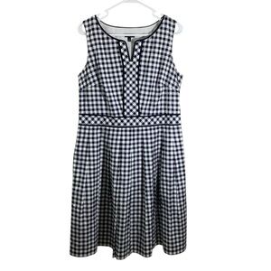 Talbots Gingham Print Sleeveless Casual Dress